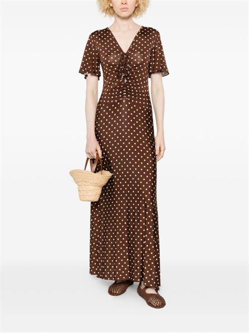 Abito donna Marella Sport lungo marrone a pois manica media MARELLA Sport | TECA011